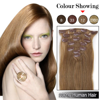 Clips-in Remy Human Hair Extensions #12