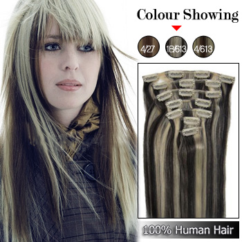 Clips-in Remy Human Hair Extensions #1b/613