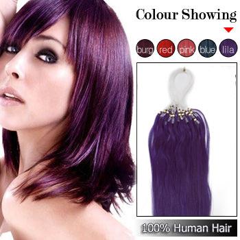 Micro rings/loop hair human hair extensions lila