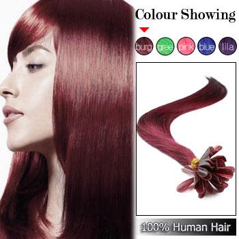 Nail Tip Human Prebond Hair Extensions burg