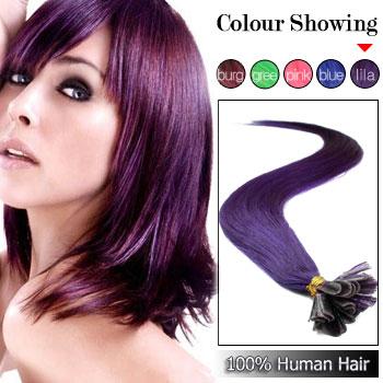 Nail Tip Human Prebond Hair Extensions lila